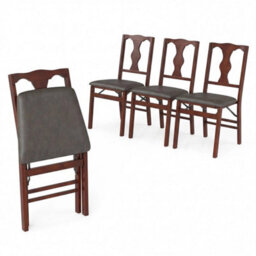 Folding Dining Chairs Space-Saving Upholstered Kitchen Chair Set Of 2 - thumbnail 1
