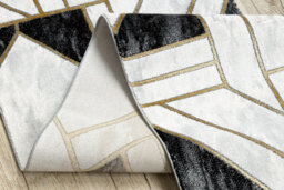 RugsX Exclusive Emerald Runner 1015 Glamour, Stylish Marble, Geometric Black  100X920 Cm - thumbnail 5
