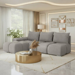 Galeria Corner Sofa Bed With Storage Left Hand Light Grey
