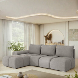 Galeria Corner Sofa Bed With Storage Left Hand Light Grey - thumbnail 2