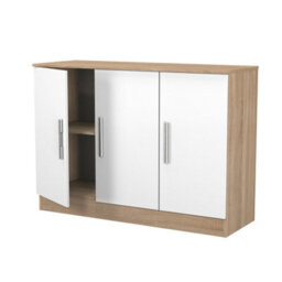 Trent 3 Door Sideboard In White Matt & Black Matt (Ready Assembled) - thumbnail 5