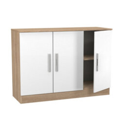 Trent 3 Door Sideboard In White Matt & Black Matt (Ready Assembled) - thumbnail 6