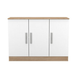 Trent 3 Door Sideboard In White Matt & Black Matt (Ready Assembled) - thumbnail 1