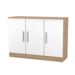 Trent 3 Door Sideboard In White Matt & Black Matt (Ready Assembled) - thumbnail 3