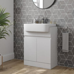 Aveli Bathroom Toilet Wc Basin Sink Vanity Unit Combination White Gloss 600mm - thumbnail 4