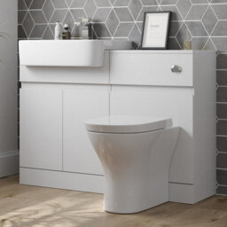 Aveli Bathroom Toilet Wc Basin Sink Vanity Unit Combination White Gloss 600mm - thumbnail 1