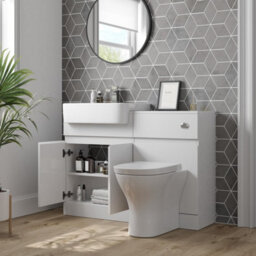 Aveli Bathroom Toilet Wc Basin Sink Vanity Unit Combination White Gloss 600mm - thumbnail 3