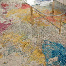 Ivory/mult Modern Easy To Clean Abstract Graphics Rug For Dining Room-66 X 305Cm (Runner) - thumbnail 4