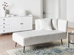 Beliani Right-Hand Chaise Longue Riom Fabric White - thumbnail 2