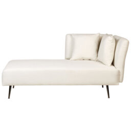 Beliani Right-Hand Chaise Longue Riom Fabric White