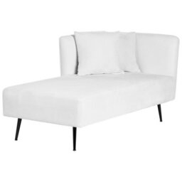 Beliani Right-Hand Chaise Longue Riom Fabric White - thumbnail 4
