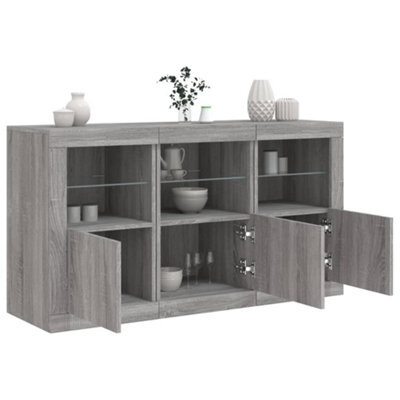 Berkfield Sideboard With Led Lights Grey Sonoma 123X37X67 Cm - image 1