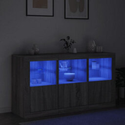 Berkfield Sideboard With Led Lights Grey Sonoma 123X37X67 Cm - thumbnail 4