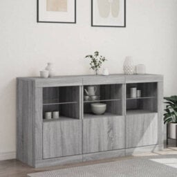 Berkfield Sideboard With Led Lights Grey Sonoma 123X37X67 Cm - thumbnail 3