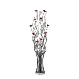 Luminosa Lighting Luminosa (Dh) Rouge Floor Lamp 7 Light G4 Black/red/chrome/crystal, Not Led/cfl Compatible