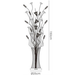 Luminosa Lighting Luminosa (Dh) Rouge Floor Lamp 7 Light G4 Black/red/chrome/crystal, Not Led/cfl Compatible - thumbnail 4