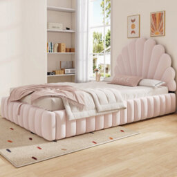 Single Ottoman Storage Bed With Shell-Shaped Headboard And Hydraulic Storage - thumbnail 4