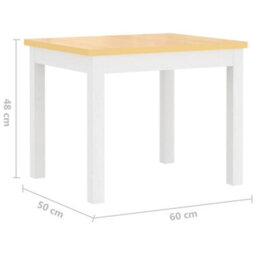 Walplus 3 Piece Children Table And Chair Set White And Beige Mdf - thumbnail 9