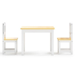 Walplus 3 Piece Children Table And Chair Set White And Beige Mdf - thumbnail 3