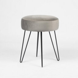OHS Matte Velvet Dressing Table Stool Ottoman Hairpin Round Vanity Seat Makeup Chair - thumbnail 3