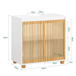 Sobuy Bzr125-W, Under Sink Cabinet Bathroom Vanity Unit Bathroom Storage Cabinet,white,w60Xd33Xh60 - thumbnail 3