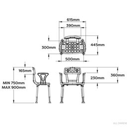 Croydex Inclusive White Aluminium & Moulded Plastic Freestanding Shower Chair (H)900mm (W)615mm - thumbnail 4