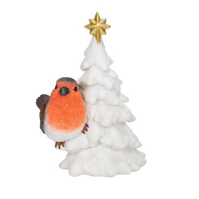 Vivid Arts Hanging Robin With Christmas Tree Christmas Decoration