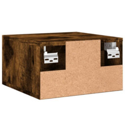 Berkfield Durable Wall-Mounted Bedside Cabinet Smoked Oak 35X35X20 Cm - thumbnail 8