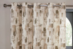 Sundour Bamford - Fully Lined Abstract Curtains - Eyelet - Polycotton (Putty, Filled Cover - 18'' X 18'' (Single)) - thumbnail 2