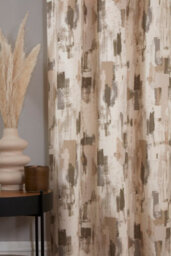 Sundour Bamford - Fully Lined Abstract Curtains - Eyelet - Polycotton (Putty, Filled Cover - 18'' X 18'' (Single)) - thumbnail 4