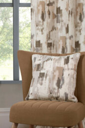 Sundour Bamford - Fully Lined Abstract Curtains - Eyelet - Polycotton (Putty, Filled Cover - 18'' X 18'' (Single)) - thumbnail 5