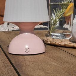 Valuelights Colmar Pair Of Led Wireless Outdoor Portable Battery Operated Pink Touch Table Lamps With White Shades - thumbnail 5