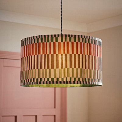 Valuelights Rae Large Stripe Natural Pleated Drum Ceiling Lamp Shade (D)45Cm - image 1