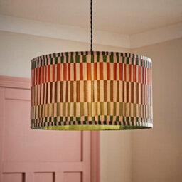 Valuelights Rae Large Stripe Natural Pleated Drum Ceiling Lamp Shade (D)45Cm