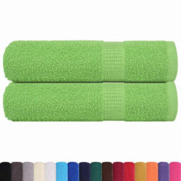 Berkfield Durable Hand Towels 2 Pcs Apple Green 50X100 Cm 360 Gsm 100% Cotton