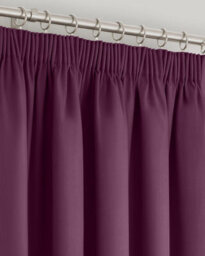 Velosso Modern Bedroom & Living Room Blackout Curtains - Triple Weave Microfibre Fabric, Header Tape Top - Plum