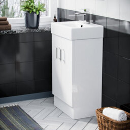 Nes Home 450 mm White Basin Sink Vanity Cabinet Unit Bathroom Furniture Nanuya - thumbnail 5