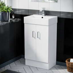 Nes Home 450 mm White Basin Sink Vanity Cabinet Unit Bathroom Furniture Nanuya - thumbnail 1