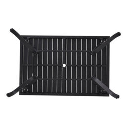 Thehotsale 120Cm L Garden Metal Slatted Coffee Table Outdoor Rectangle Table In Black - thumbnail 6