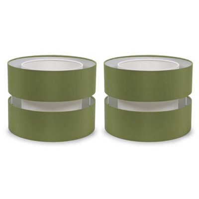 Valuelights Sophia Pair Of Small Olive 2 Tier Ceiling Light Shades And Bulbs (D)26Cm - image 1