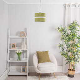 Valuelights Sophia Pair Of Small Olive 2 Tier Ceiling Light Shades And Bulbs (D)26Cm - thumbnail 4