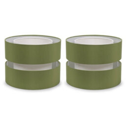 Valuelights Sophia Pair Of Small Olive 2 Tier Ceiling Light Shades And Bulbs (D)26Cm