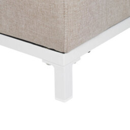 Wyld and Coco Elara Home Beige Outdoor-Indoor Ottoman - Water-Resistant Polyester, White Aluminium Legs, 83X83X38Cm - thumbnail 5