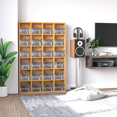 Homcom Dvd Cd Media Storage Rack, Video Display Unit, 89 X 130.5 Cm, Beech - image 1