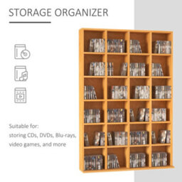 Homcom Dvd Cd Media Storage Rack, Video Display Unit, 89 X 130.5 Cm, Beech - thumbnail 4