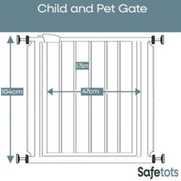 Bettacare Child And Pet Gate Narrow, 68.5Cm - 75Cm, White, Extra Tall Gate 104Cm In Height, Narrow Pressure Fit Stair Gate - thumbnail 3