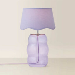 Valuelights Lolly Lilac Glass Bubble Table Lamp With Scallop Shade - thumbnail 6
