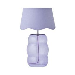 Valuelights Lolly Lilac Glass Bubble Table Lamp With Scallop Shade - thumbnail 7