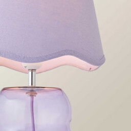 Valuelights Lolly Lilac Glass Bubble Table Lamp With Scallop Shade - thumbnail 3