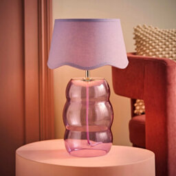 Valuelights Lolly Lilac Glass Bubble Table Lamp With Scallop Shade - thumbnail 5